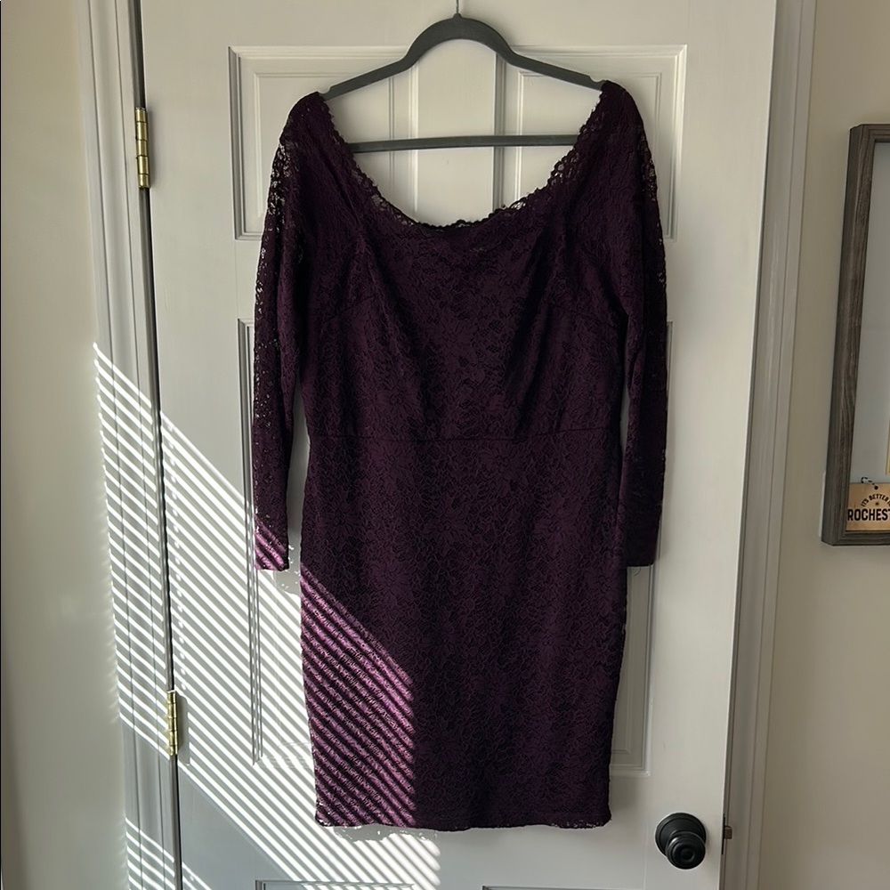 Charlotte Russe Plum Long Sleeve Bodycon Dress